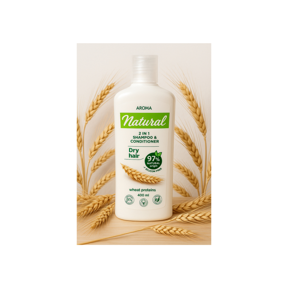 Champú y acondicionador con proteínas de trigo para cabello seco Aroma Natural (400 ml) - Miniatura 4
