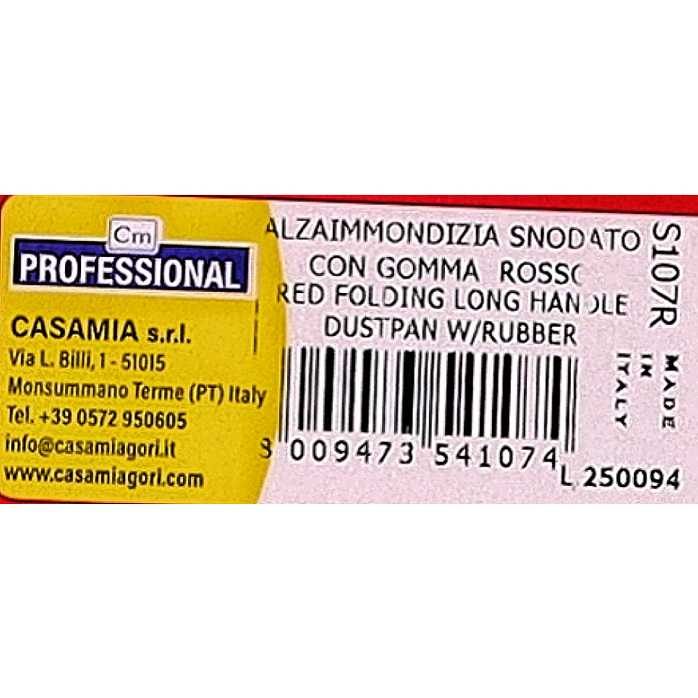 Recogedor con caucho de mango largo plegable rojo Cm Profecional - Miniatura 4