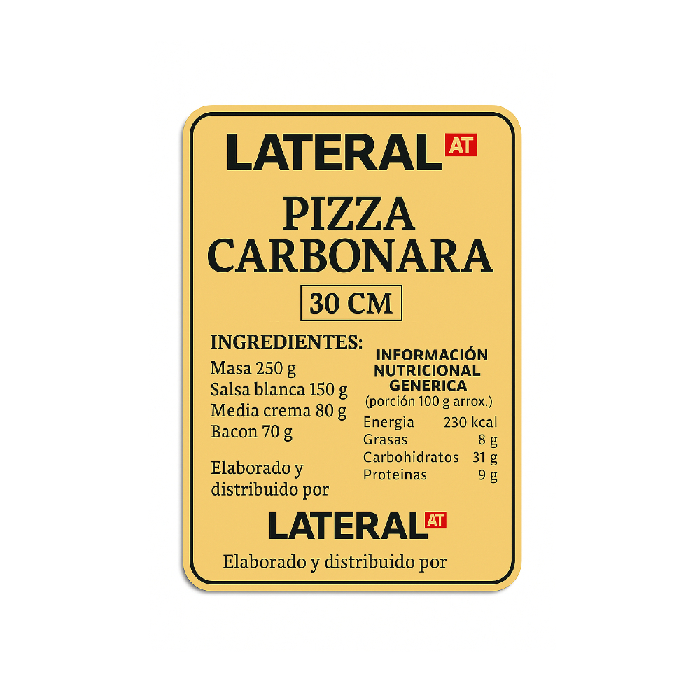 Pizza Carbonara Lateral (30 cm) - Miniatura 3