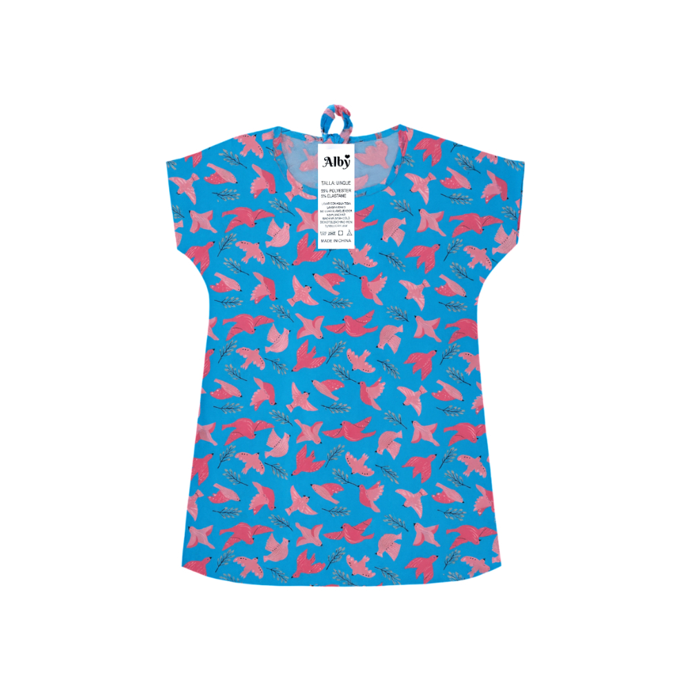 Juego de bata de casa azul y scrunchie para el cabello Alby (Talla: única) - Imagen 1