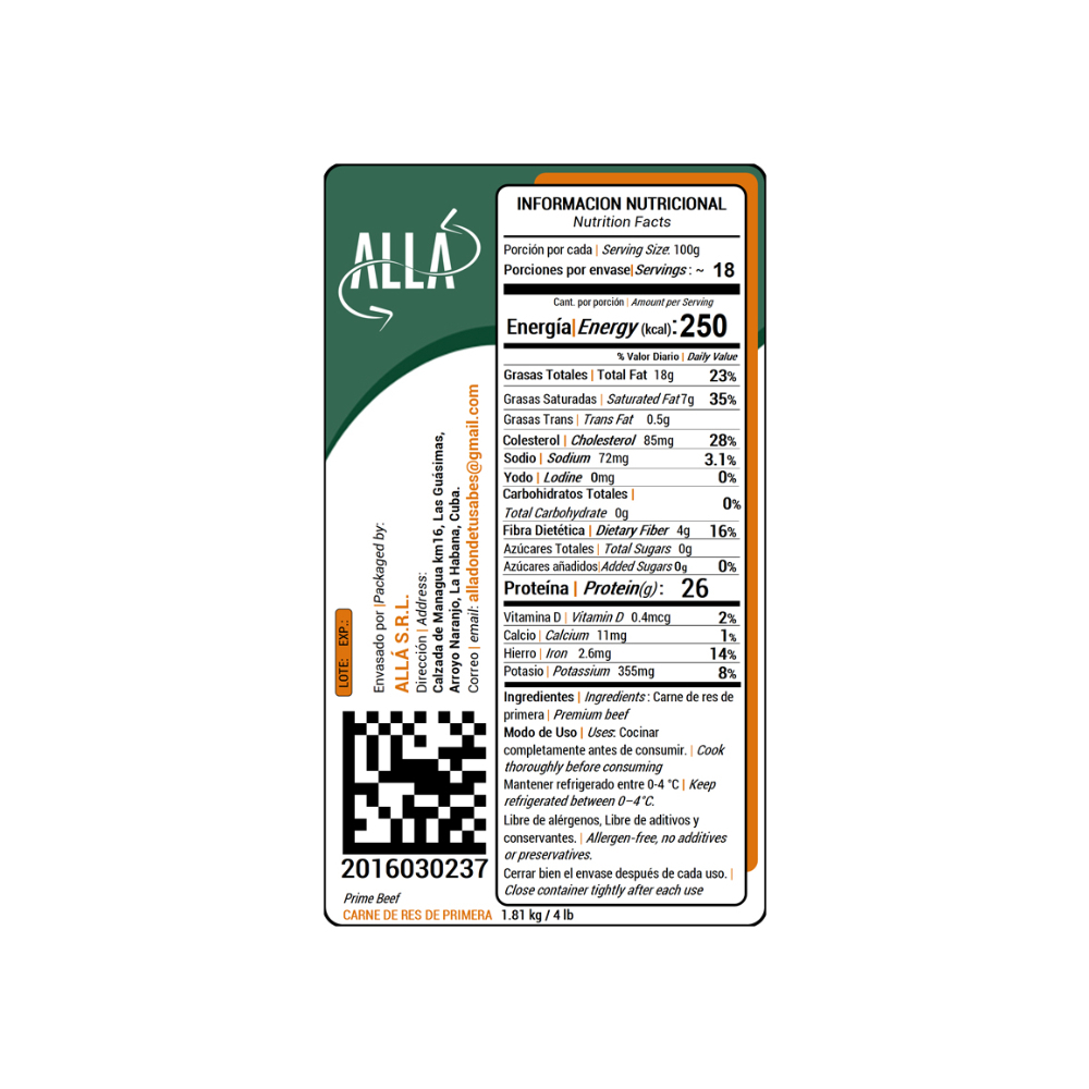 Carne de res de primera ALLÁ (1.81 kg / 4 lb) - Miniatura 3