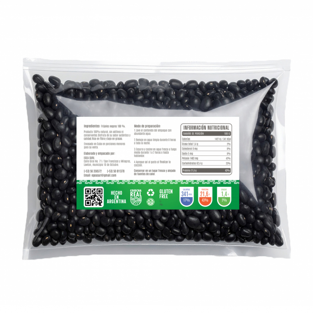 Frijoles negros Cosecha Real (2 x 1 kg / 2.2 lb) - Miniatura 2