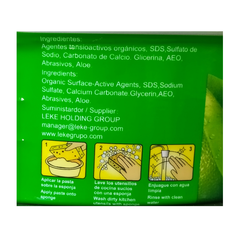 Lavavajillas en pasta antibacterial con limón y aloe vera (400 g / 14.1 oz) - Miniatura 2