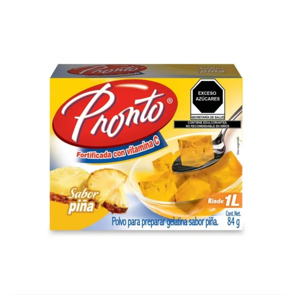 Polvo para preparar gelatina sabor a piña Pronto (84 g / 2.96 oz) - Miniatura 2