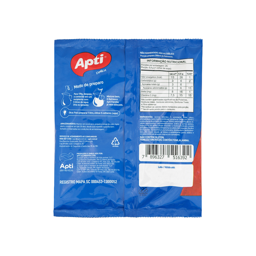 Refresco instantáneo sabor fresa Apti (170 g / 6 oz) - Miniatura 3
