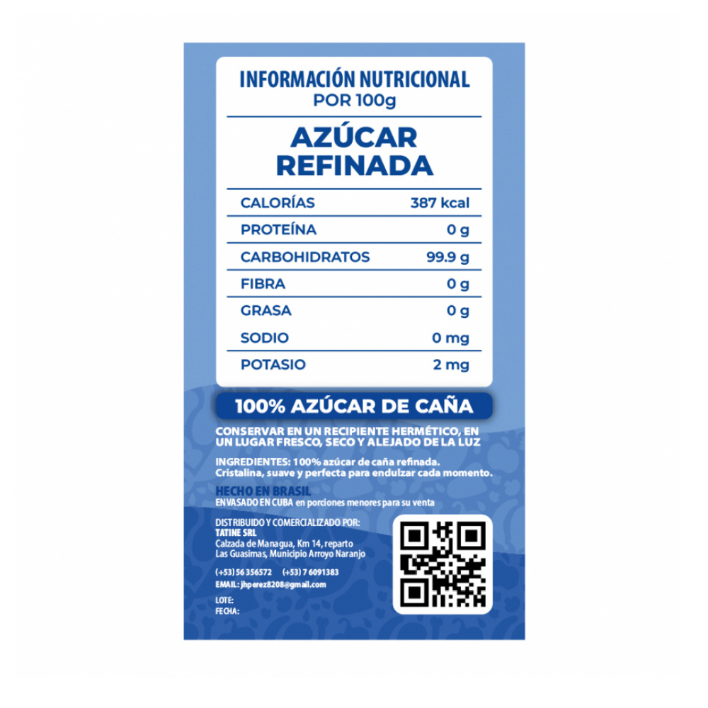 Azúcar blanca refinada Campo Vivo (5 x 1 kg / 2.2 lb) - Miniatura 2