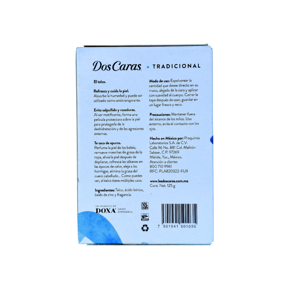 Talco corporal tradicional Dos Caras (125 g / 4.41 oz) - Miniatura 3