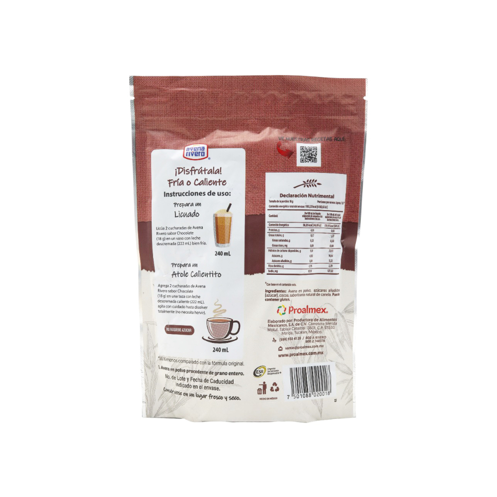 Avena en polvo sabor chocolate Avena Rivero (200 g / 7.05 oz) - Miniatura 3
