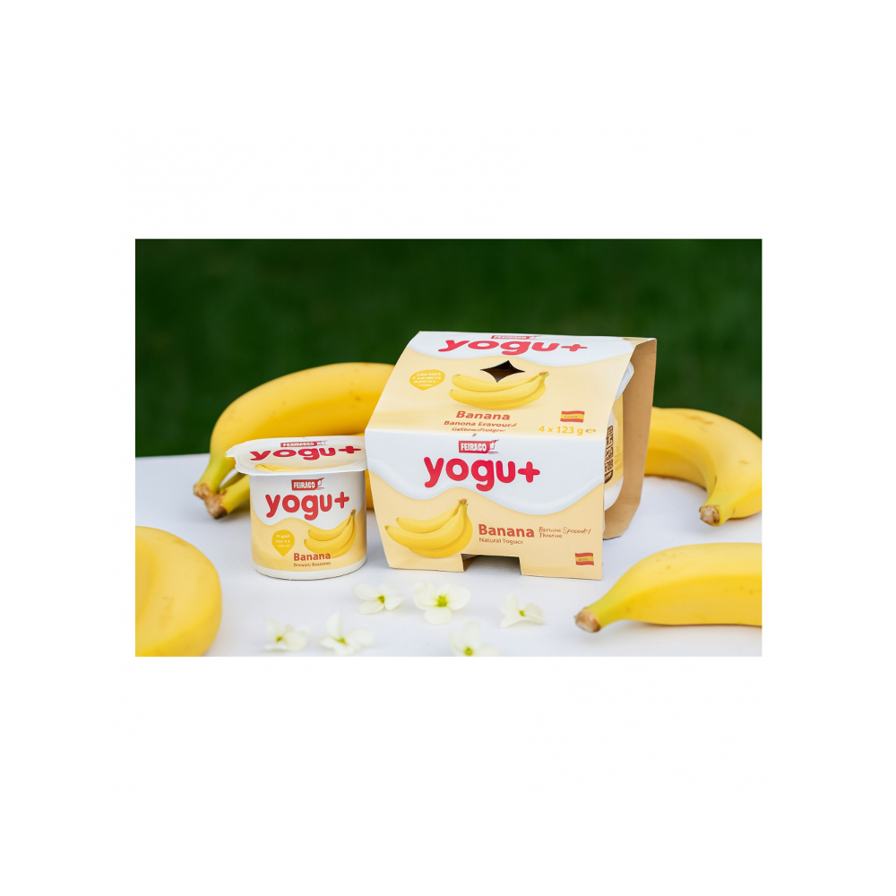 Yogurt de plátano yogu+ Feiraco (4 x 125 g / 4.4 oz) - Miniatura 3