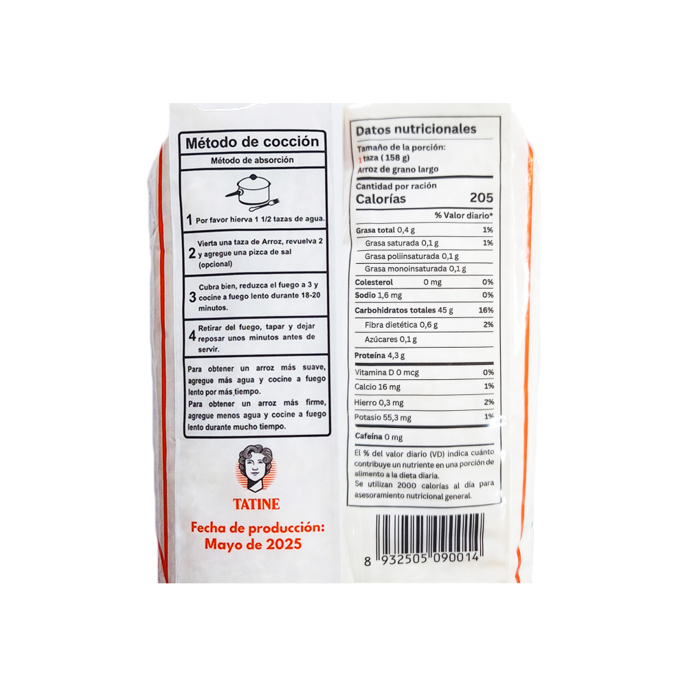 Arroz de grano largo Tatine (5 x 1 kg / 2.2 lb) - Miniatura 4