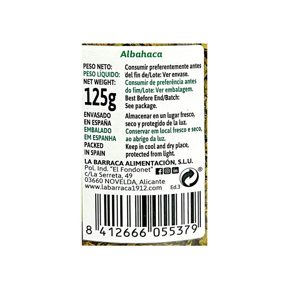 Albahaca La Barraca (125 g / 4.4 oz) - Miniatura 4