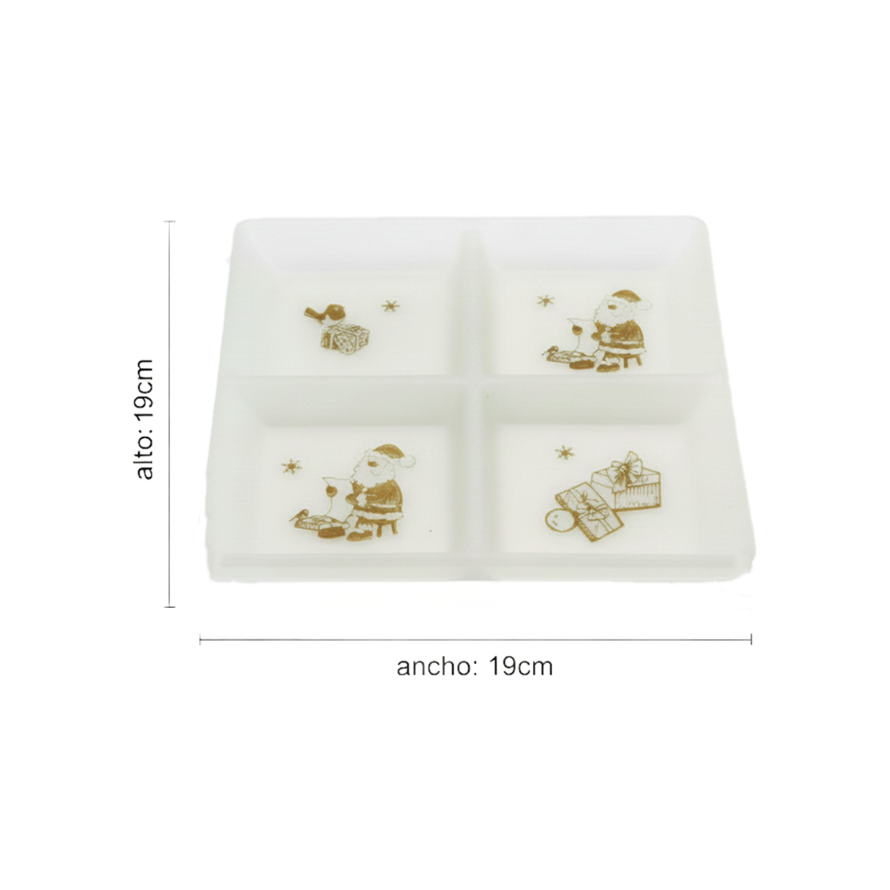 Entremesera de cerámica con decoración dorada para Navidad 19 cm Casa y Menaje - Miniatura 2
