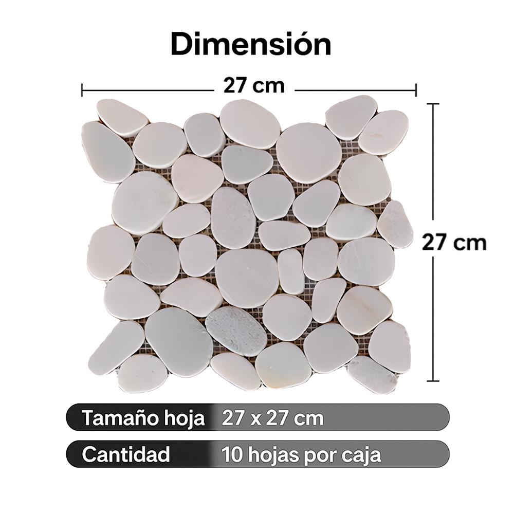 Caja de losas - Mosaico Glacier White 27 x 27 cm – piedra natural Zeric (10 U) - Miniatura 3