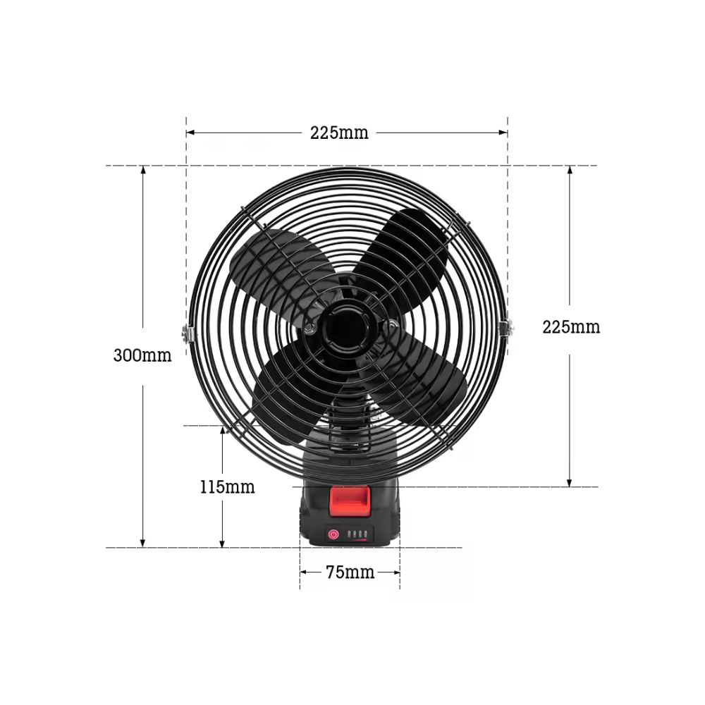 Ventilador eléctrico inalámbrico de 8'' Genérica - Miniatura 3