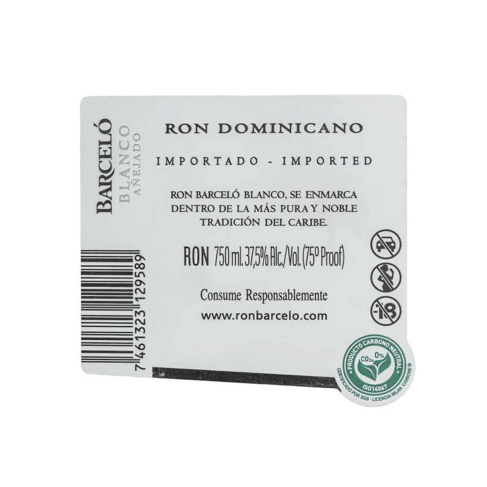 Ron Dominicano blanco añejo Barceló (750 ml) - Miniatura 3