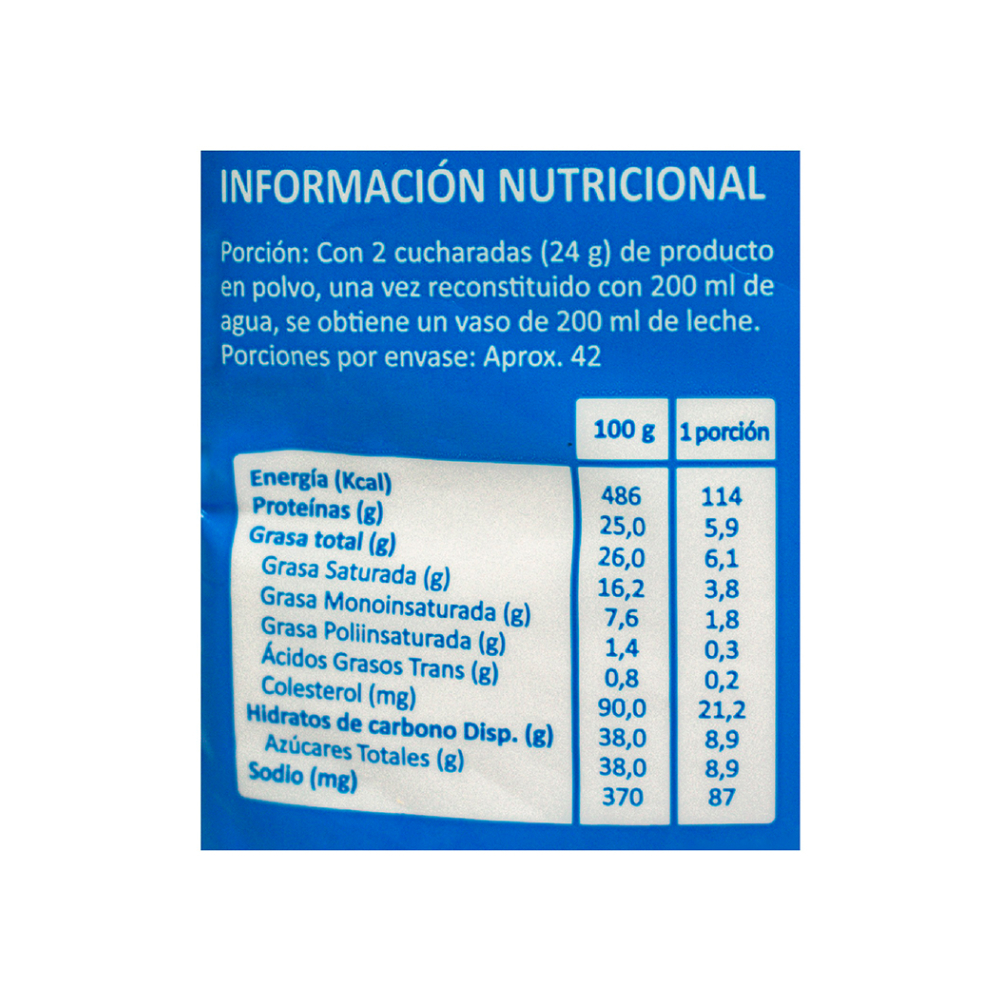 Leche entera en polvo Macro Food (1 kg / 2.2 lb) - Miniatura 2