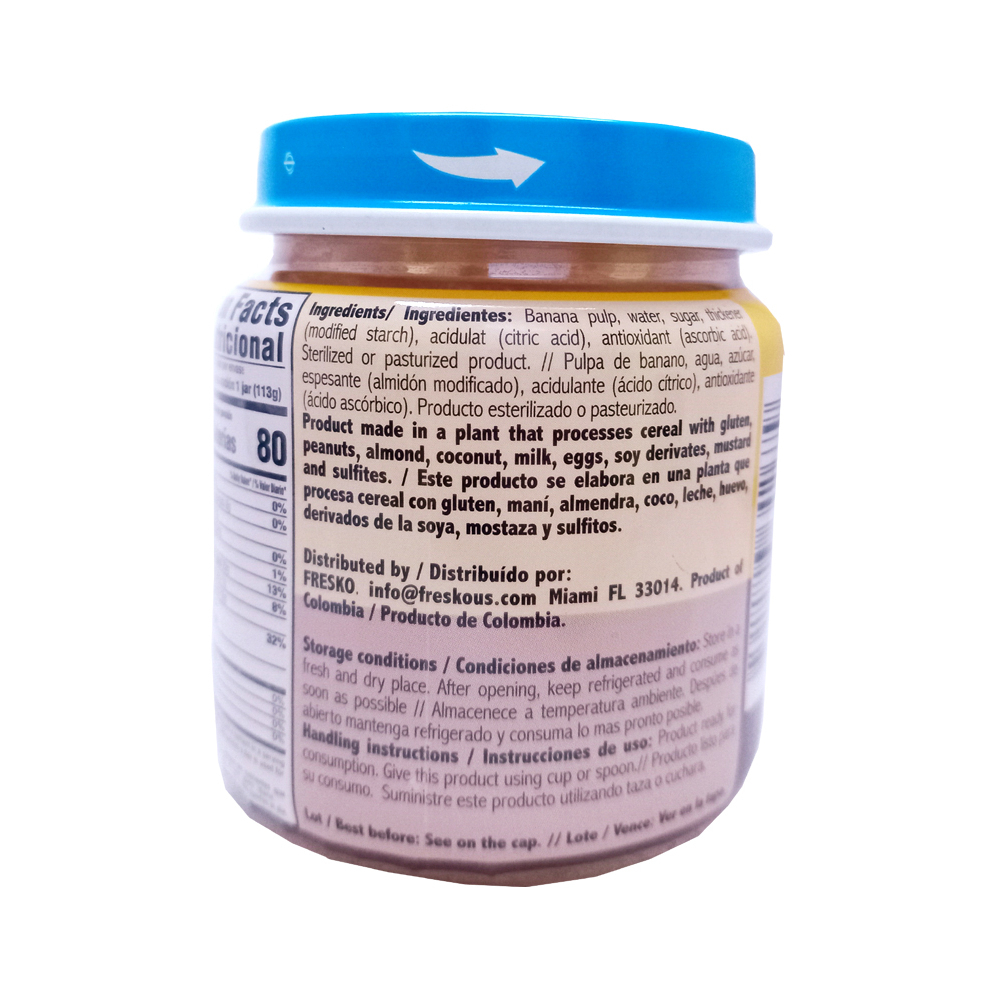 Compota de banana Fresko (113 g / 4 oz) - Miniatura 3