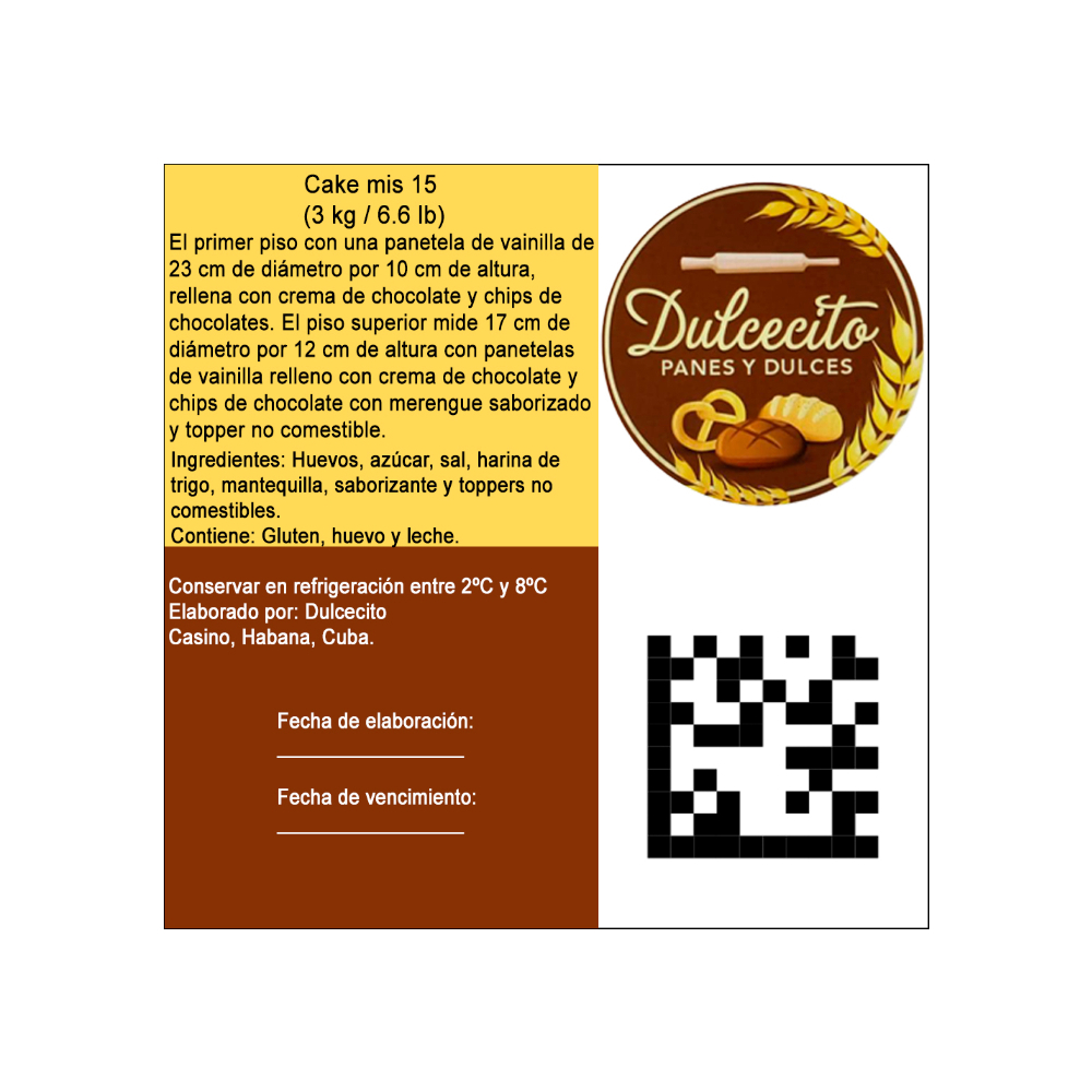 Cake mis 15 Dulcecito (20 personas) - Miniatura 4