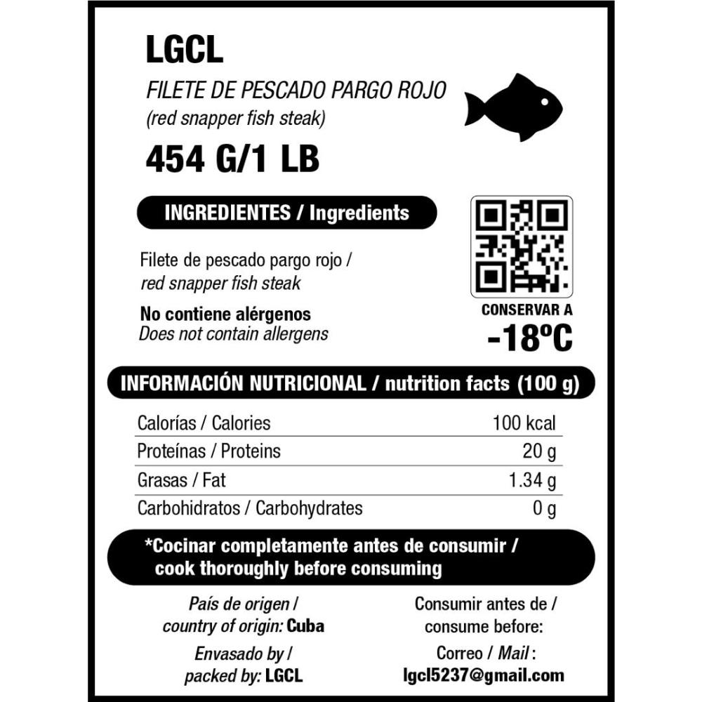 Filete de pescado pargo rojo LGCL (454 g / 1 lb) - Miniatura 3