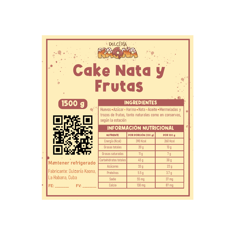 Cake de nata y frutas Kaona (10 comensales) - Miniatura 4