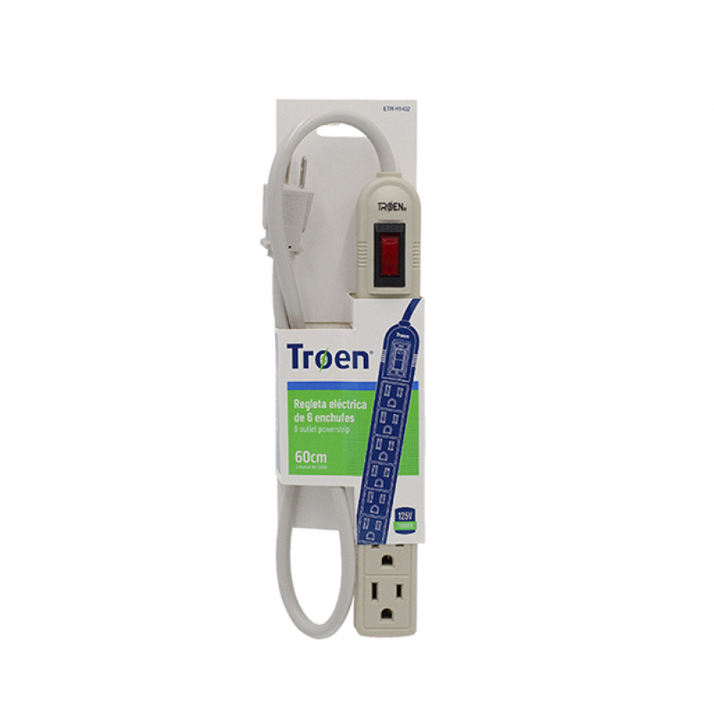 Regleta eléctrica de 6 contactos Troen - Miniatura 3