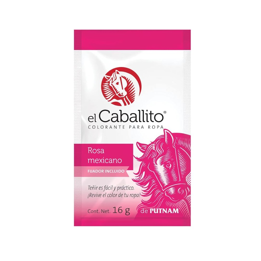 Colorante rosa para ropa mexicano El Caballito (16 g) - Miniatura 2