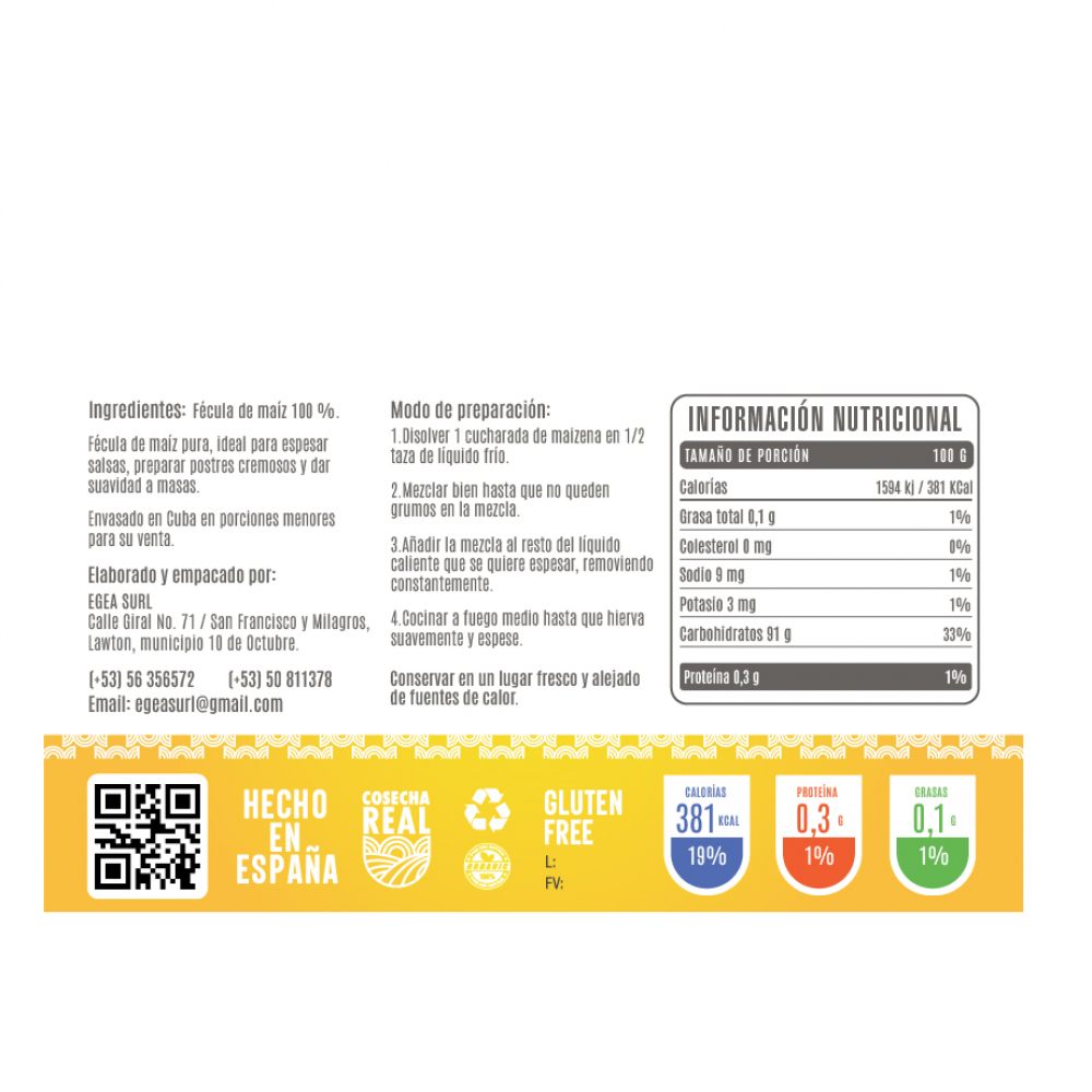 Maicena Cosecha Real (500 g / 1.1 lb) - Miniatura 3