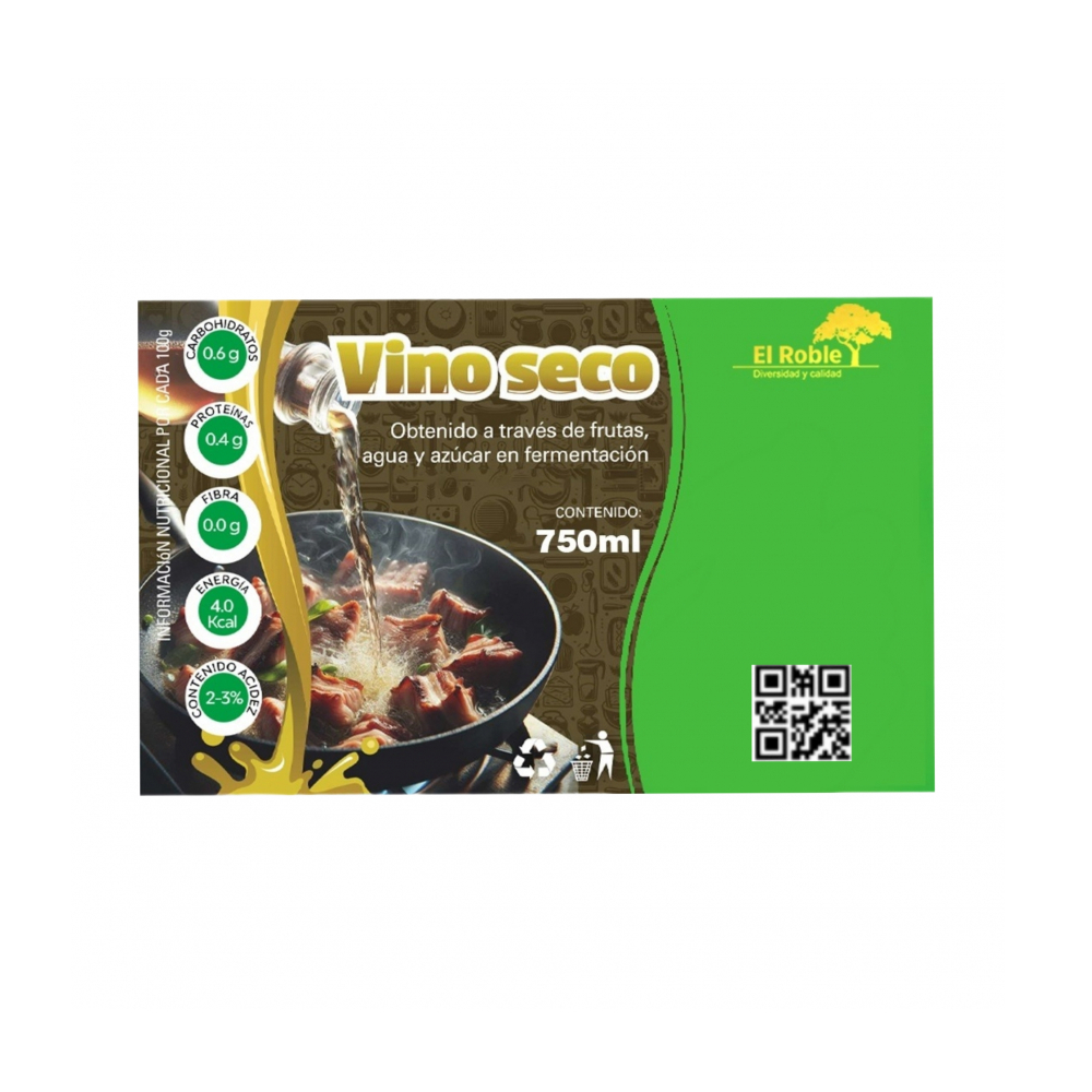 Vino seco de frutas El Roble (750 ml / 25.36 oz) - Miniatura 2