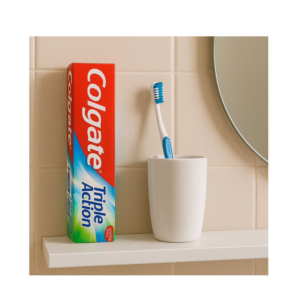 Pasta de dientes triple acción sabor menta intenso Colgate (3 x 75 ml) - Miniatura 4