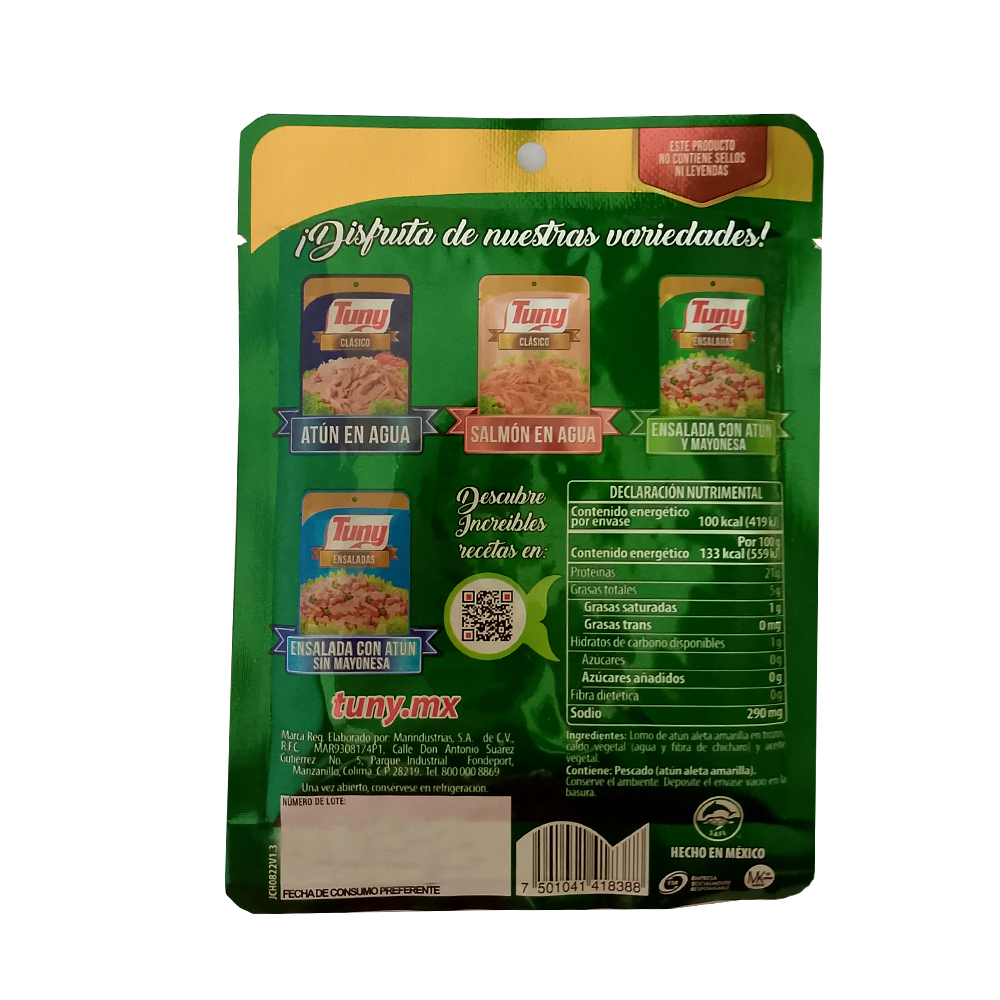 Atún aleta amarilla en trozos en agua con aceite Tuny (75 g / 2.6 oz) - Miniatura 2