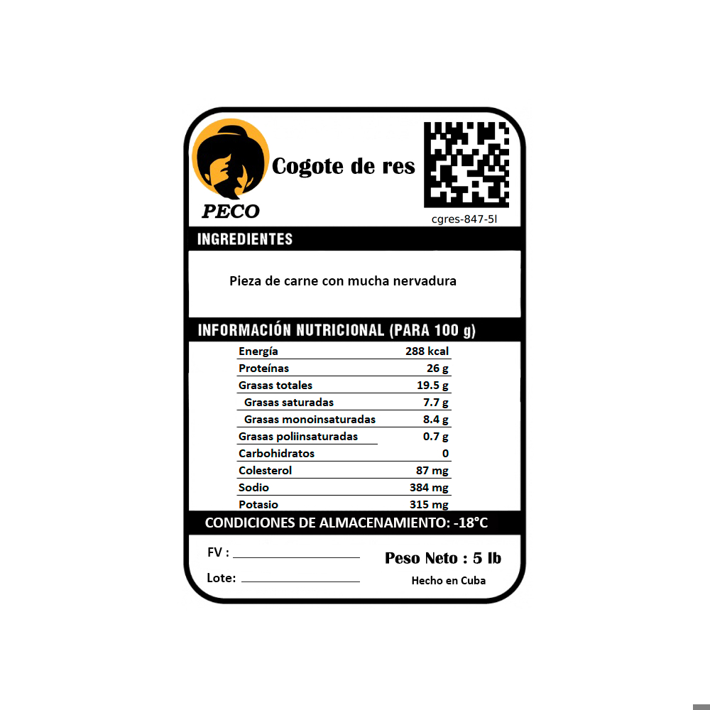 Cogote de res Peco (2.27 kg / 5 lb) - Miniatura 3