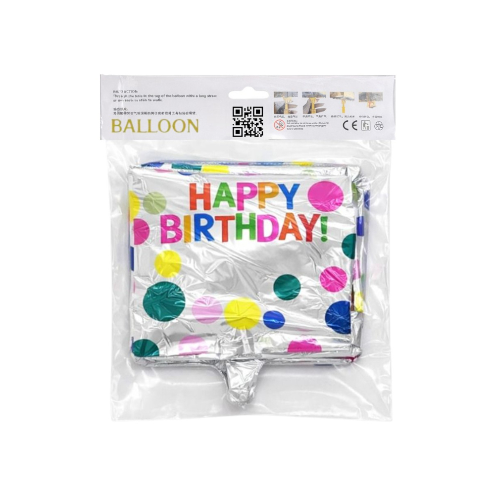 Globo con diseño de marco de fotografía con cartel de Happy Birthday Ballon - Miniatura 2