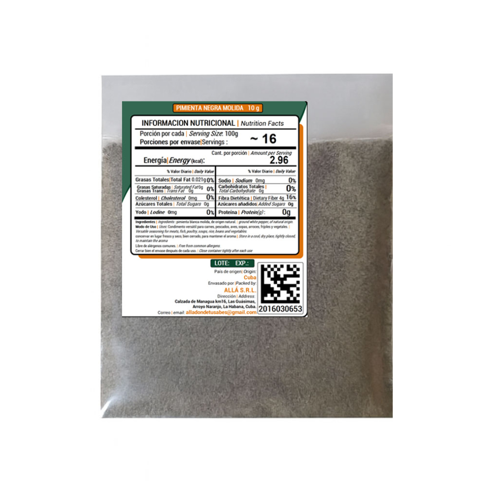 Pimienta negra molida ALLÁ (10 g) - Miniatura 3
