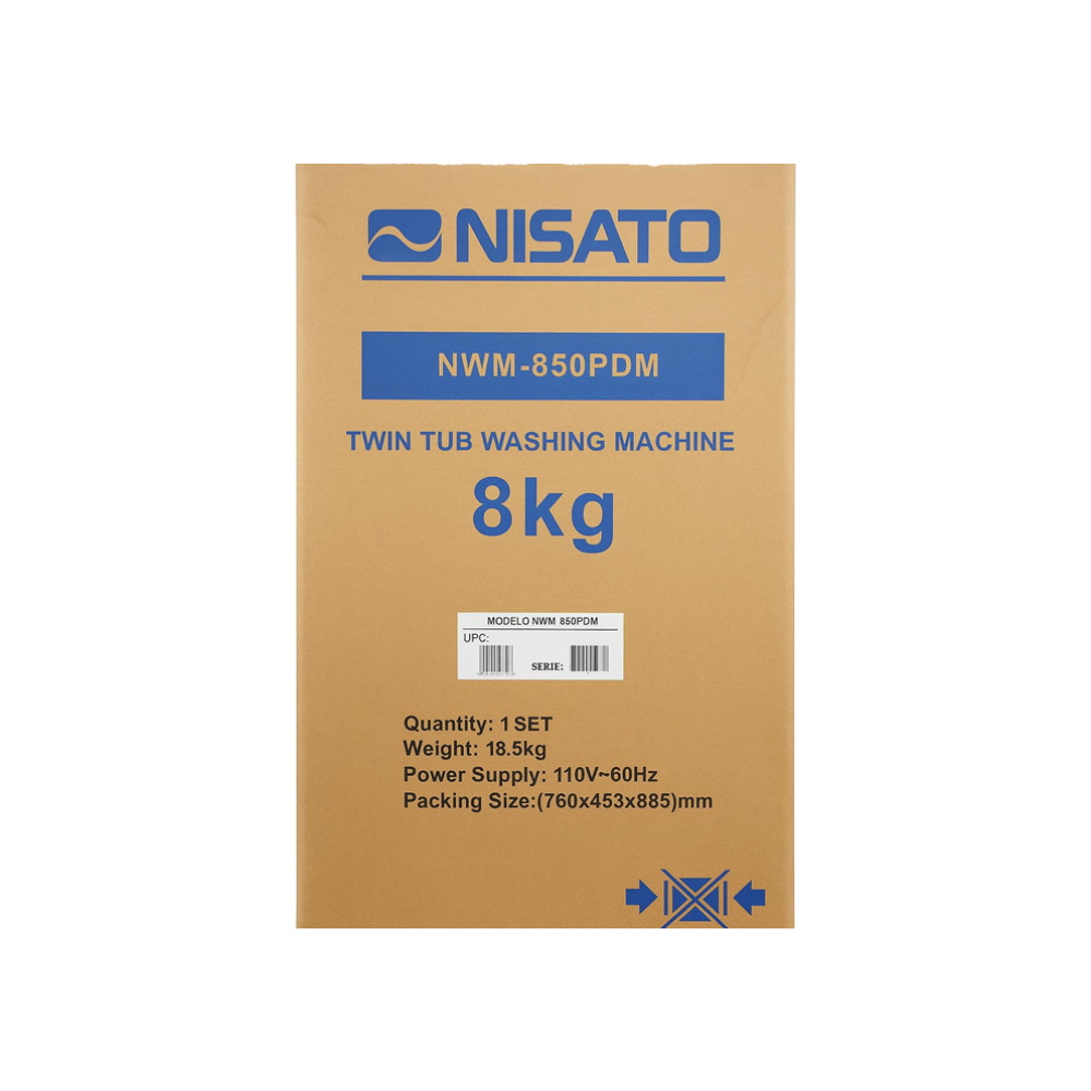 Lavadora semiautomática de 8 kg Nisato NWM-850PDM - Miniatura 4