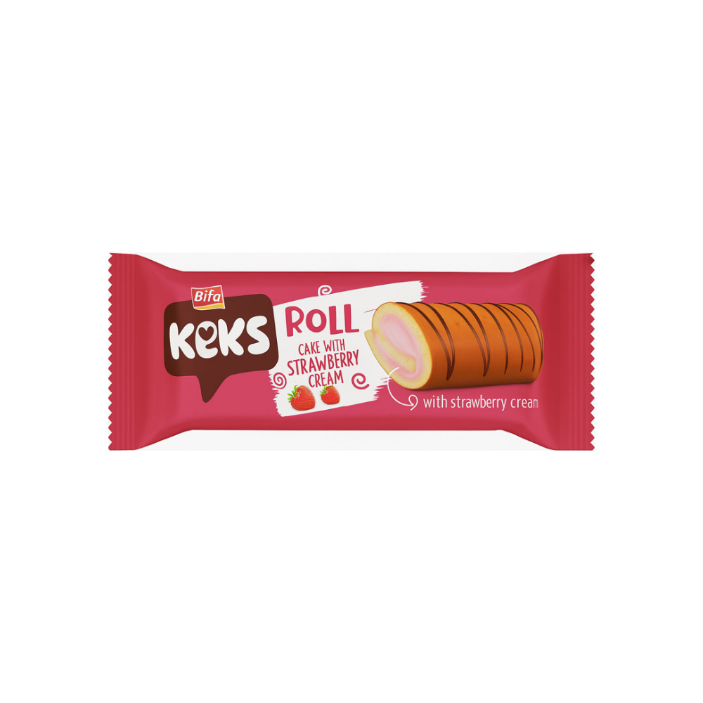 Pastel con crema de fresa Keks Bifa (55 g / 1.94 oz) - Miniatura 4