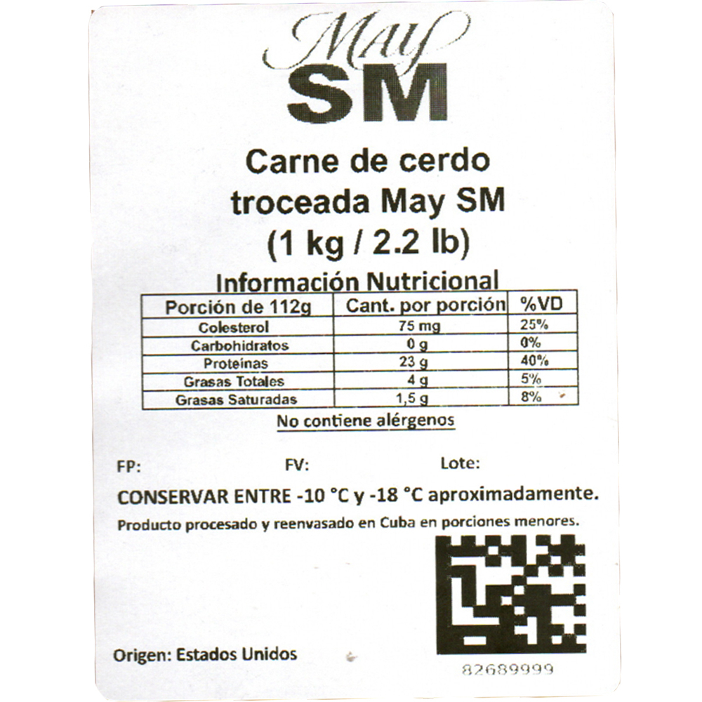 Carne de cerdo troceada May SM (1 kg / 2.2 lb) - Miniatura 3
