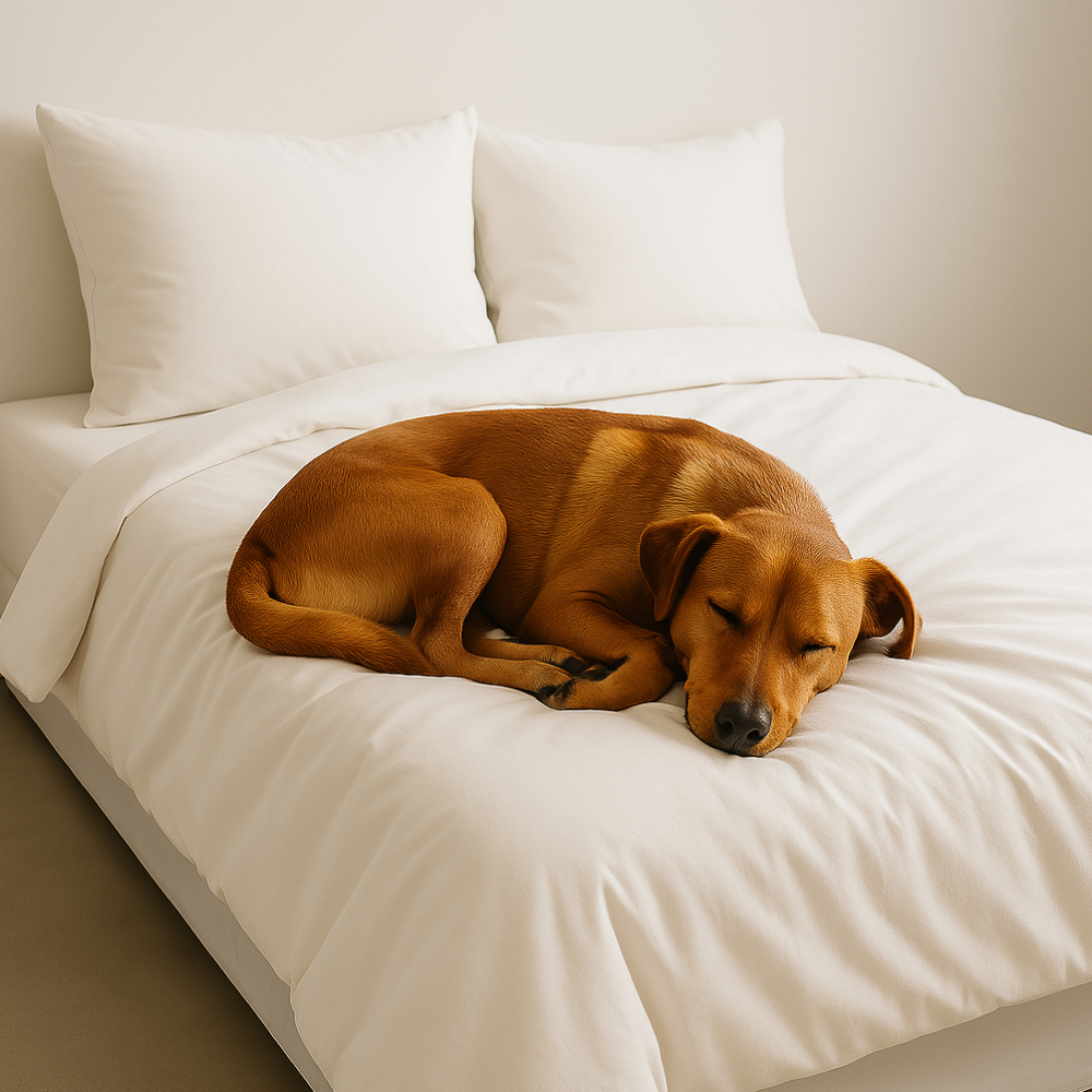 Juego de sábanas blanco tamaño doble Yara (4 piezas) - Miniatura 3