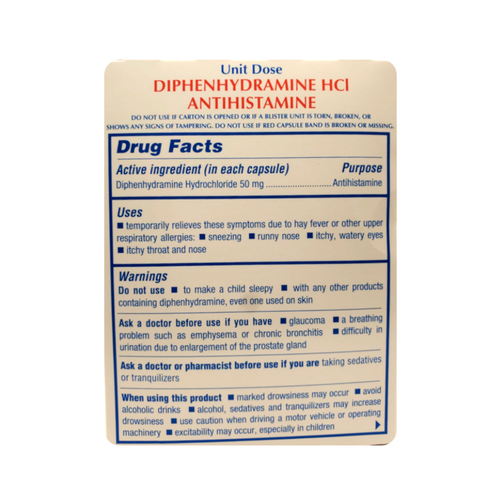 Clorhidrato de Difenhidramina 50 mg Major (100 cápsulas) - Miniatura 2