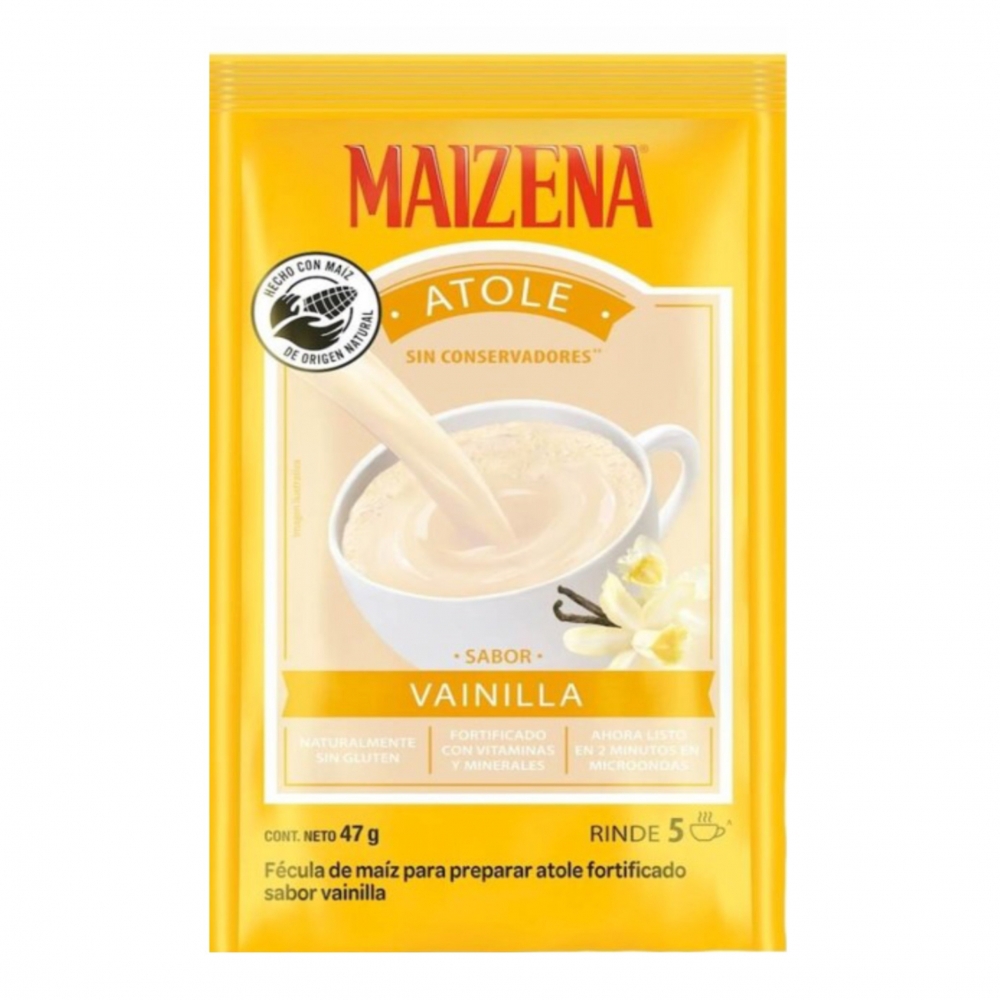 Fécula de maiz para preparar atole fortificado sabor vainilla Maizena (47 g / 1.65 oz) - Miniatura 4
