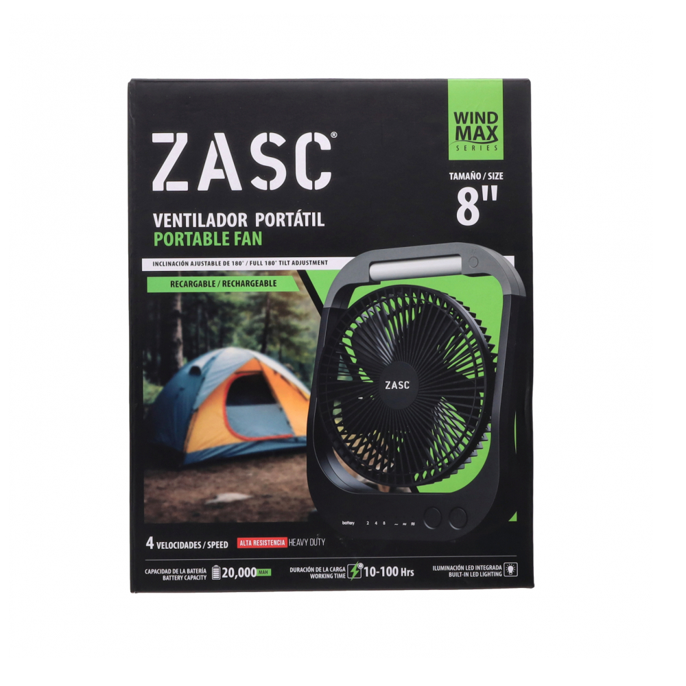 Ventilador portatil recargable Zasc Z-FWS-P8 (20000 mAh) - Miniatura 2