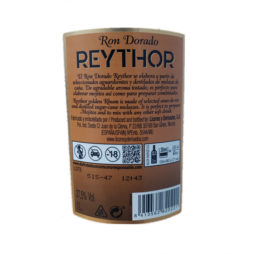 Ron dorado Reythor (1 L) - Miniatura 4