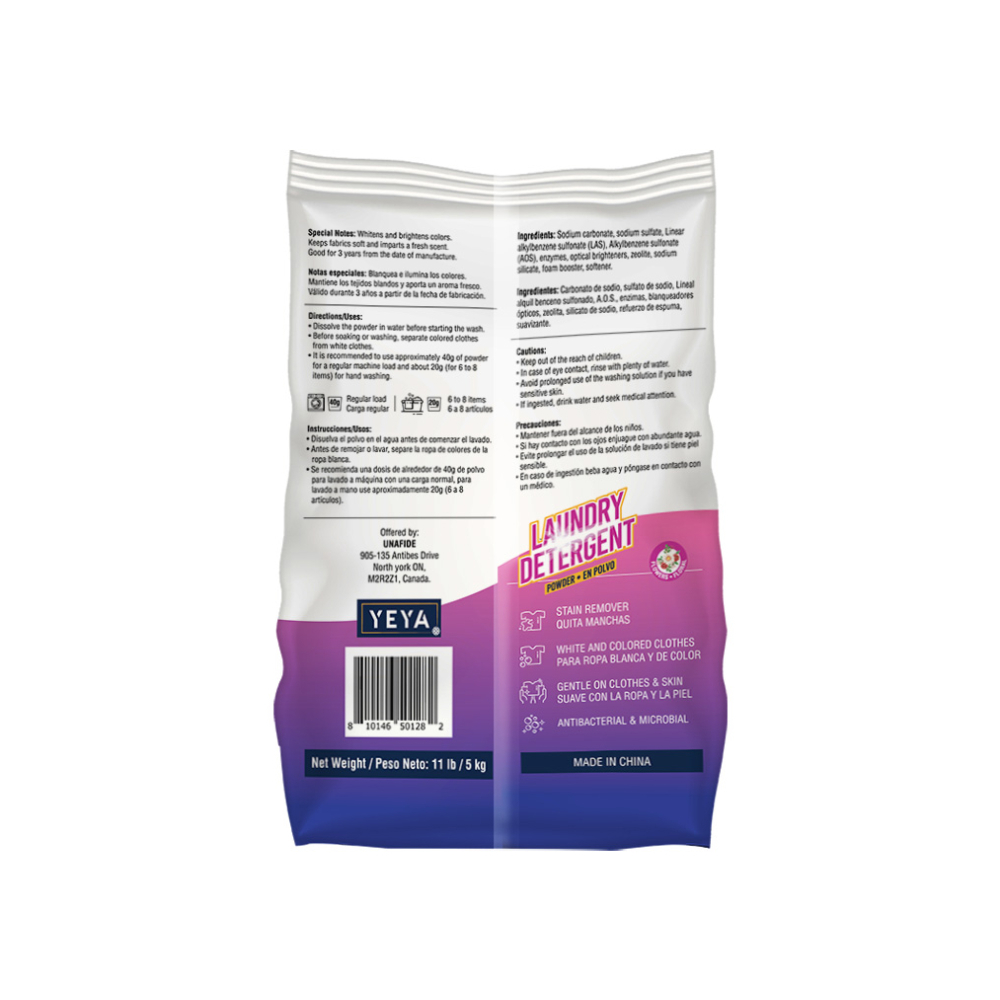 Detergente en polvo con aroma a flores Yeya (3 x 5 kg / 11 lb) - Miniatura 2