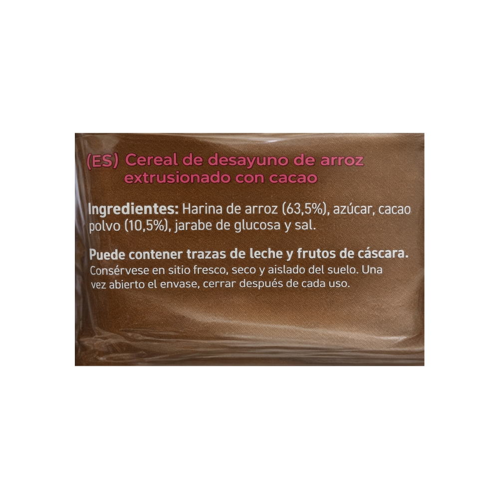 Cereal de arroz inflado con sabor a chocolate Ceridés (500 g / 1.1 lb) - Miniatura 4