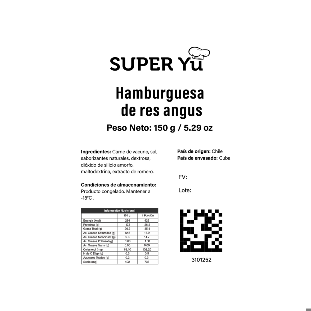 Hamburguesa de res angus Super Yu (150 g / 5.29 oz) - Miniatura 3