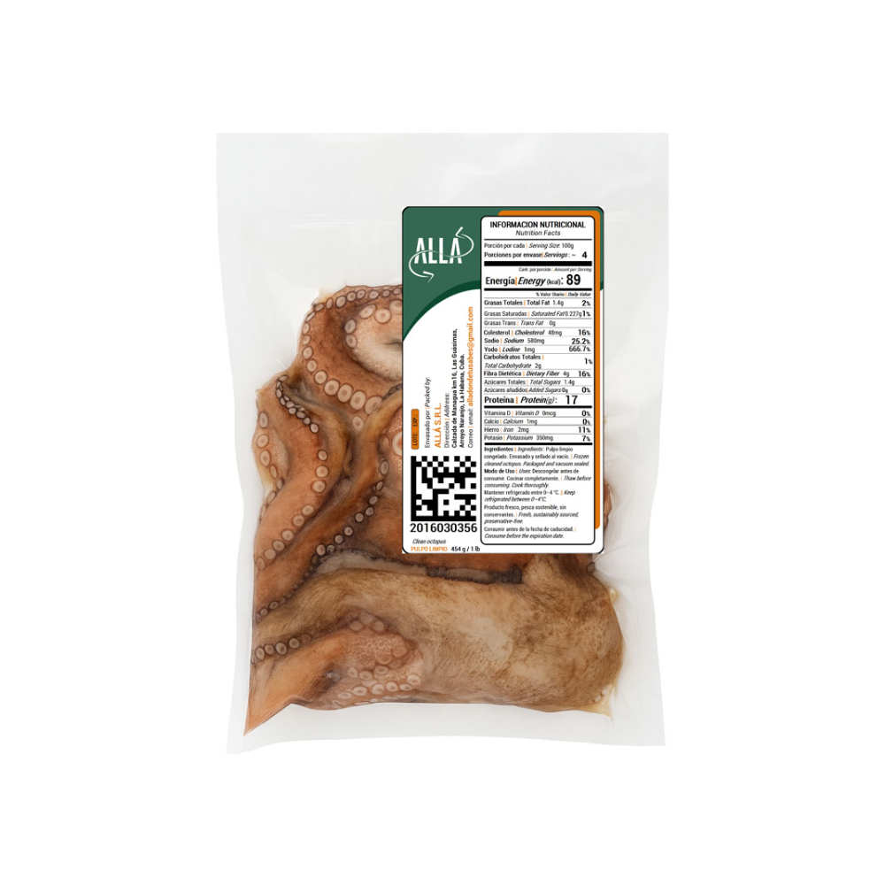 Pulpo limpio ALLÁ (454 g / 1 lb) - Miniatura 3
