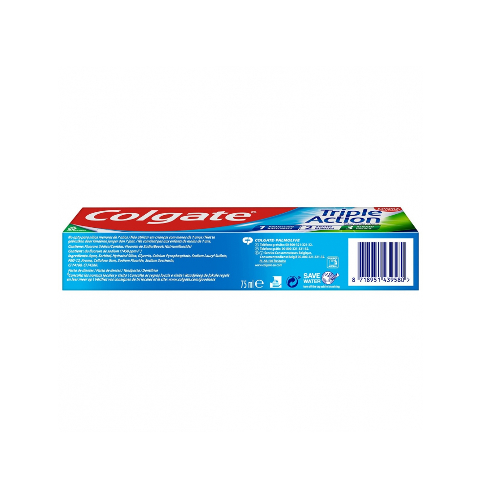 Pasta de dientes triple acción sabor menta intenso Colgate (75 ml) - Miniatura 2