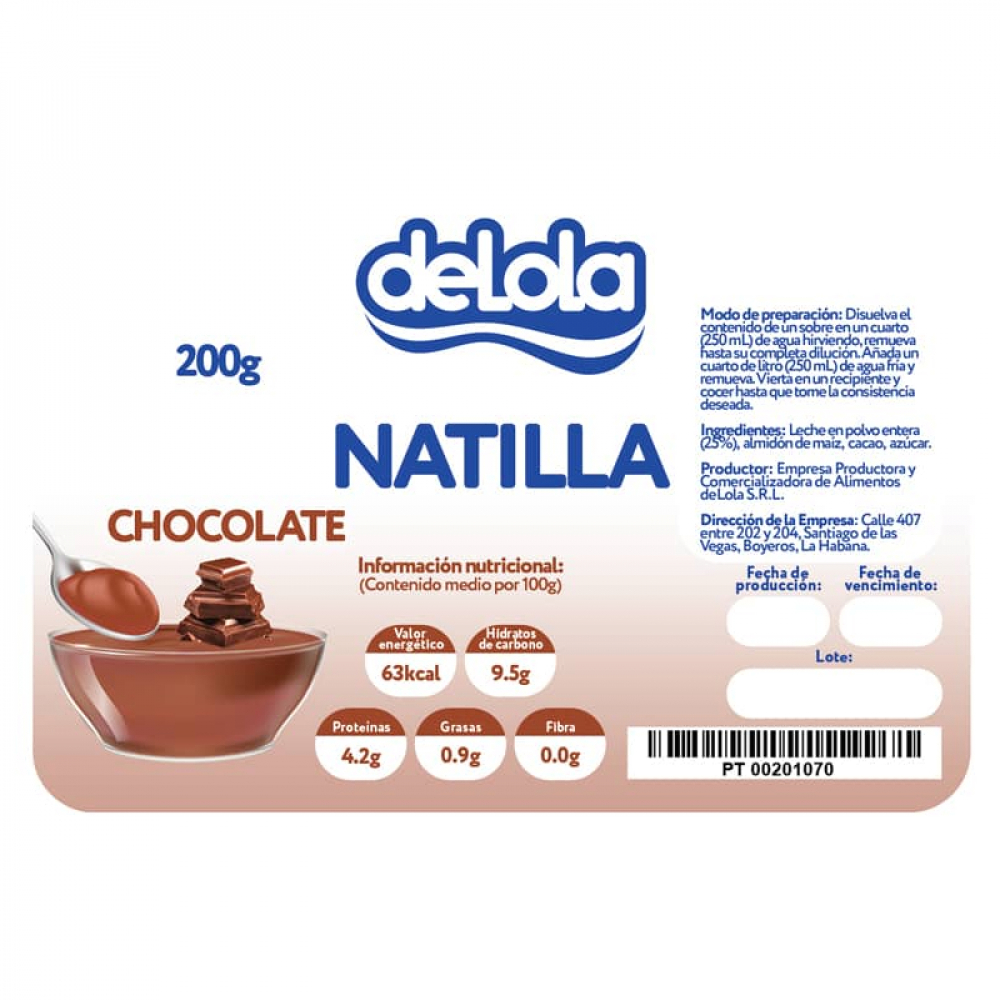 Natilla sabor chocolate deLola (200 g / 7.05 oz) - Miniatura 2