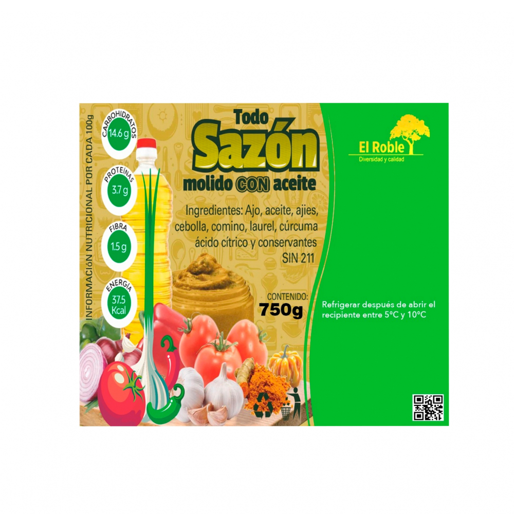 Todo sazón molido con aceite El Roble (750 g / 1.65 lb) - Miniatura 2