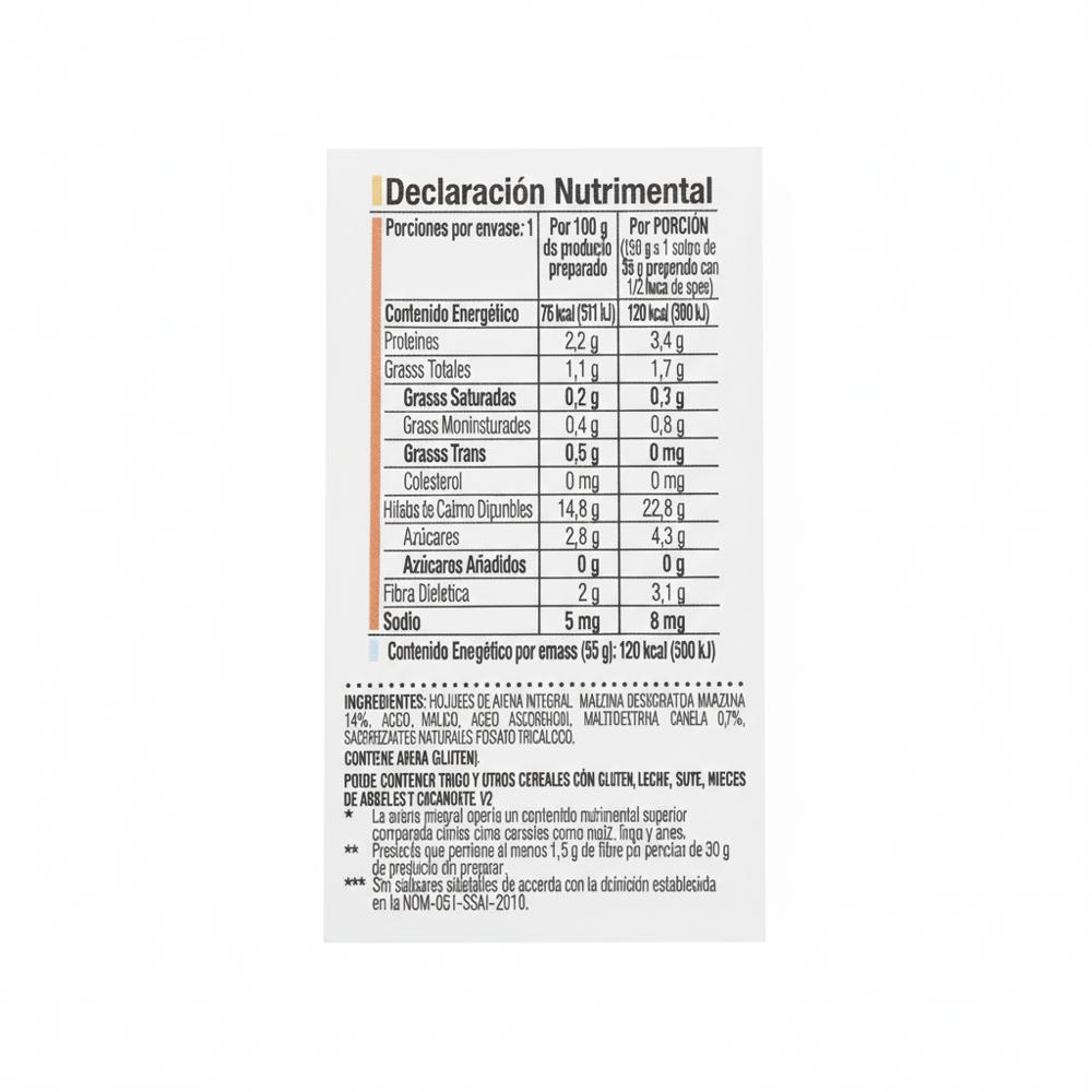 Cereal de avena integral sin azúcar sabor manzana y canela Quaker (35 g / 1.23 oz) - Miniatura 3