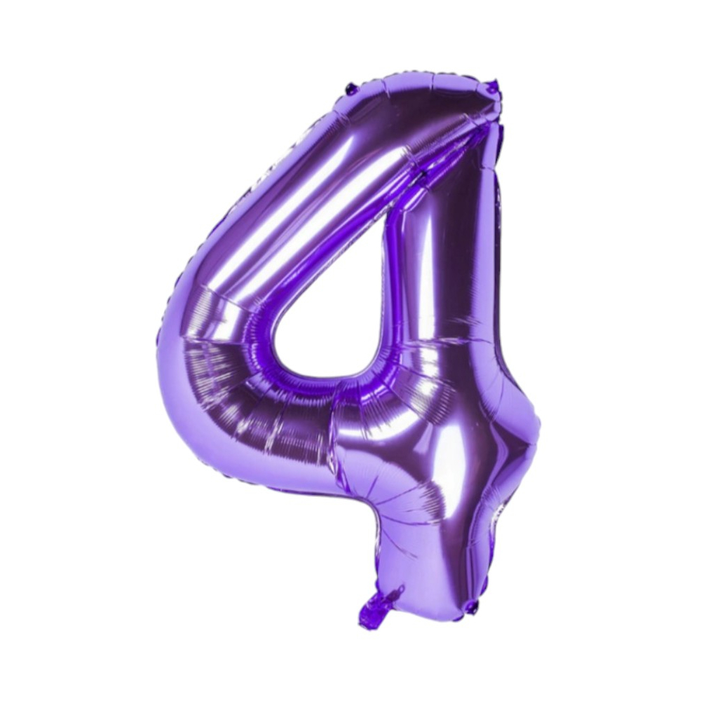 Globo morado número 4 de 32 pulgadas Balloon - Miniatura 2